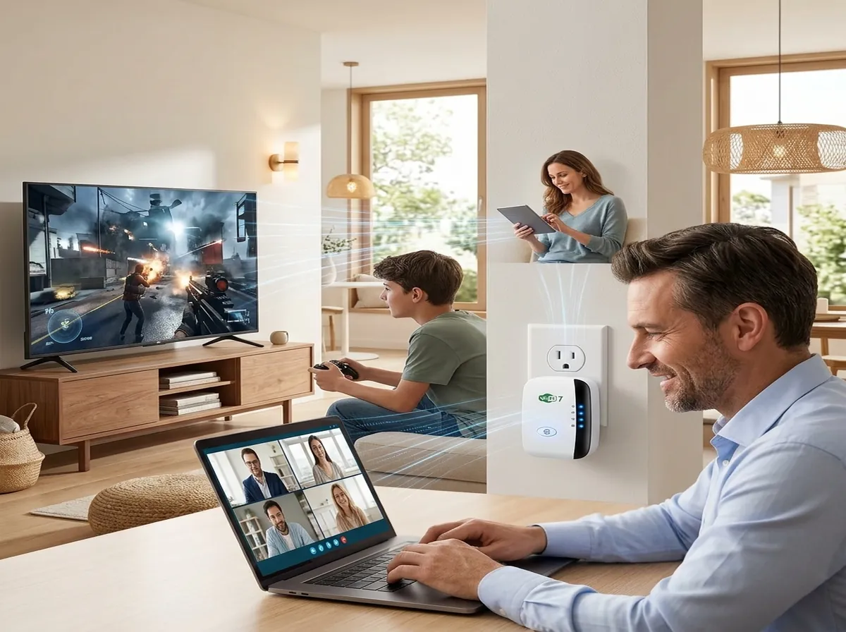 Family streaming and gaming with InfiniteFi in modern home